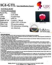 4.04/CT Natural Mozambique Ruby with Govt. Lab Certificate-(RUBY9U)